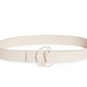 Elegant Cream Belt with Signature Logo